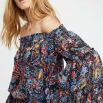 Free People  Floral Printed Spirit Off Shoulder Top Size Small Photo 0