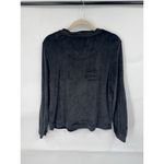 Juicy Couture  Size M Velour Black Rhinestone Spell Sleep‎ Shirt Long Sleeve Photo 1