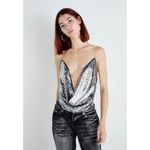 Jaded London  Sequin Asteria Top in Black and Grey 0 XS New Womens Backless Crop Photo 14