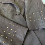 Badgley Mischka Brown Metallic Embellished Beaded Women's Blazer Size 8 Photo 8