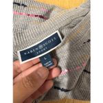 Karen Scott Sport Gray Waffle Knit Long Sleeve Shirt | Pink Stripe Textured Top Photo 6