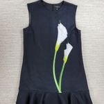 Victoria Beckham  Target Calla Lily Dress Womens L Black Satin Ruffle Peplum Hem Photo 10