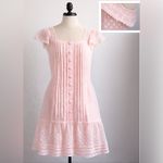 Vintage 80s Sheer Pink Swiss Dot Slip Dress by 3 Suisses Collection Lace Ruffle Photo 1