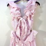 Zimmermann Floral Ruffle Linen & Silk Gown Maxi Dress Blue Meadow US 8 NWT Photo 8