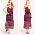 Joie  Silk Jesbelle Sunset Stripe Silk Midi Dress | Rainbow | Medium Photo 1