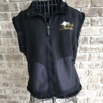 Storm Creek Black Vest Moonlight Faux Fur Vintage Size L Photo 0