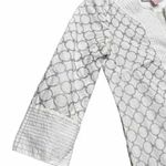 Gretchen Scott Designs Dress Women XS White Silver Embroidered Sheath All Cotton Photo 3