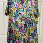EUC BeautifulCabernet‎ Womens Multicolor Floral Satin Short Dressing Gown Sz L Size L Photo 0