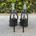 Valentino Garavani Valentino Rockstud Noir ankle strap pointy toe sandal size IT 35.5 US 5.5 Photo 8