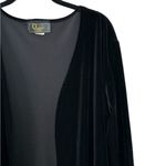Vintage Black Velvet Velour Open Front Formal Cardigan Sweater Gothic Witchy OS Size undefined Photo 2