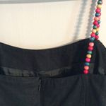 Vintage lined Deborah Laws DL dress size 8 beaded straps black linen blend Photo 2