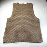 White Stag Crochet Sweater Vest Beige Ramie Cotton Large Boho Cottage Retro Hippy Festival Photo 8
