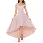 XScape  Satin High Low Ball Gown Pink Size 14 Sleeveless Scoop Neck Formal Dress Photo 9