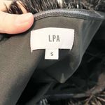 LPA  Aurora Ostrich Feather Strapless Midi Cocktail Dress Black Small Photo 2