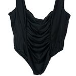 J.Crew NEW  Black Ruched Square Neck One Piece Swimsuit Resort Beach Size 22 Photo 6