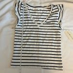 Eye Candy  Striped Shirt White Women Size Medium Photo 3