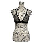 Urban Outfitters  Black Sheer Glitter Mesh Bralette Women’s M – Goth Grunge 90s Photo 1