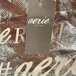 Aerie  | NWT Silver Metallic Logo Tote Bag Photo 3