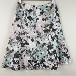 Lafayette 148 Art to Wear Abstract Floral Linen Blend A Line Skirt Size 10P Black Photo 5