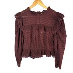 Doen Floryn Romantic Lace Eyelet Top Antique Walnut Size XL Photo 1