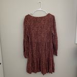 Lucky Brand  Red Paisley Print Long Sleeve Dress Size Large Photo 1