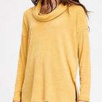 Anthropologie Eri + Ali Yellow Ribbed Cowl Neck Top Photo 0