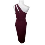 Lulus  So Flirty Burgundy One-Shoulder Cutout Asymmetrical Dress Women's Size XS Photo 3