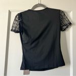 SheIn ⭐️ Emery Rose Black Short Sleeve Organza Sleeve Top Size Small NWT Photo 3