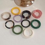 Boutique Korean Colorful Geometric Acrylic Round Rings Set of 10 Photo 3