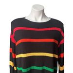 Peace Love World NWT,  Rainbow Striped Sweater, Sz L Photo 8