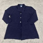 Deane & White Cardigan Sweater Jacket Womens XL Wool Dark Purple Button Front Photo 0