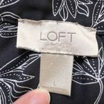 Loft Womens Blouse Tunic Top Shirt Floral Print Sleeveless Tank Top Black White Photo 5