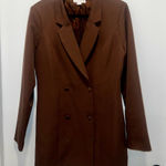 ZARA Chocolate Double-Breasted Blazer Photo 0