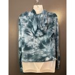 Athleta  Hoodie Womens XS Teal Blue Tie Dye Kangaroo Pocket Style 661691-00 Soft Photo 3