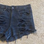American Eagle Outfitters Black / Dark Gray Distressed Denim Jean Shorts, Size 6 Photo 1
