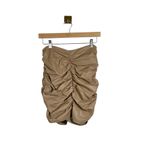 ASTR The Label Leather Ruched Mini Skirt in Cappuccino Tan Size S Photo 2