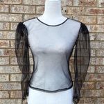 Topshop NWT Crystal Embellished Sheer Top Photo 4