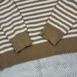 Gap Vintage Y2K  Striped Knit Sweater Beige White Long Sleeve Crewneck Women's S Photo 2