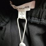 Max Studio  black crepe high low sash tie waist pull on skirt size large Photo 4