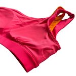 Peloton  Size M Endurance Rib One‎ Shoulder Sports Bra Orange Pink Layered Padded Photo 10