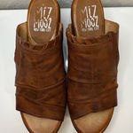 Miz Mooz  Abbie Brandy Leather Slide Wedge Sandals Size 38 US 7.5 Photo 0
