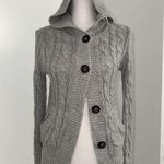 Aeropostale Vintage Sparkly Grey Cable Knit Cardigan Photo 3