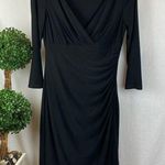 Ralph Lauren  Black Empire Waist Faux Wrap 3/4 Sleeve Dress 6 Photo 0