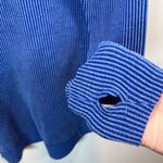 Ariella Women's High Low Long Sleeve Top Royal Blue Shirt Ribbed Stretch Medium Photo 3