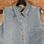 Chico's  Design Women's Sleeveless Denim Button-Front Shirt Top Size 2 Large Photo 2