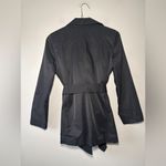 London Fog Women's Black Double-Breasted Belted Collared Trench Size Small Photo 5