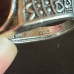 Cute black obsidian S925 silver ring size 7 Photo 7