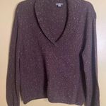 J.Jill Brown V-neck Sweater with Shawl Collar Size Medium Photo 0