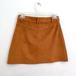 ZARA NEW NWT TRAFALUC TRF Faux Suede Mini Skirt Solid Brown High Waisted Button Photo 10