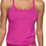 Athleta  Magenta Pink Purple Cross Back Blousy Bra Sized Tankini Top Photo 3
